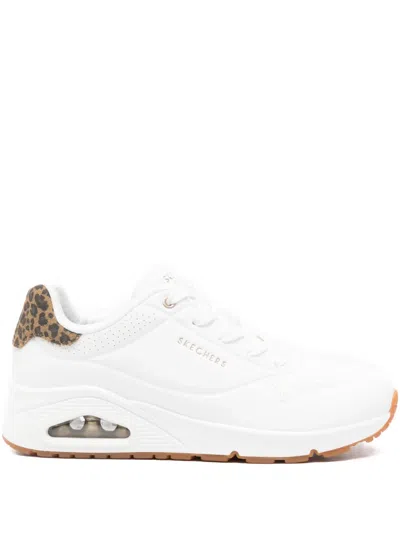 Skechers Leopard-print Sneakers In White