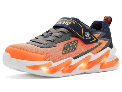 Skechers Light-surge 400200l (little Kid/big Kid) Boy's Shoes Orange/navy: 1.5 Little Kid M In Animal Print