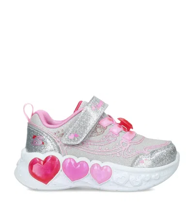 Skechers Kids'  Light-up Enchanted Heart Sneakers In Gray