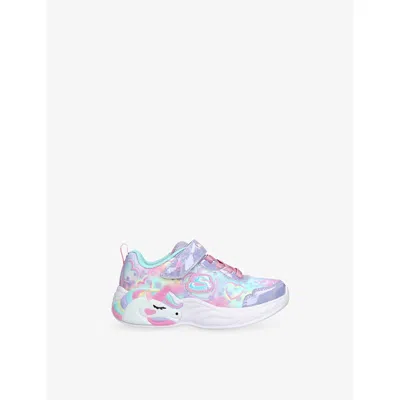 Skechers Lilac Kids' S-lights Unicorn Dreams Woven Trainers Eur 35 / 2.5 Uk In Multi