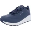 Skechers Linked Core Womens Faux Leather Lifestyle Casual And Fashion Sneakers In Blue