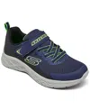 Skechers Little Boys Microspec Ii In Navy,black,lime