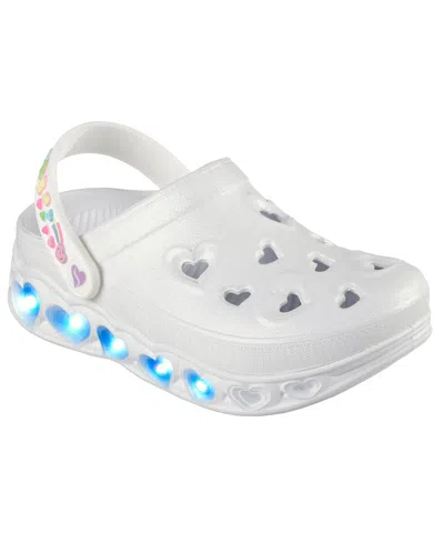 Skechers Kids' Little Girls' Foamies: Light Hearted Casual Slip-on Clog Shoes From Finish Line In White
