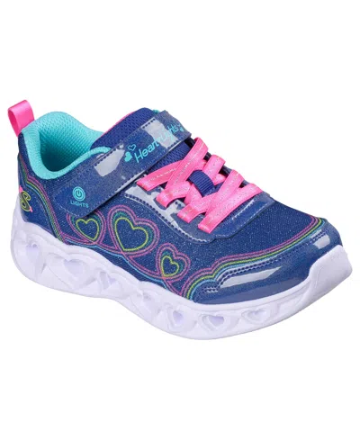 Skechers Kids' Little Girls Heart Lights In Blue