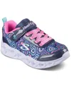Skechers Little Girls Heart Lights In Navy,multi
