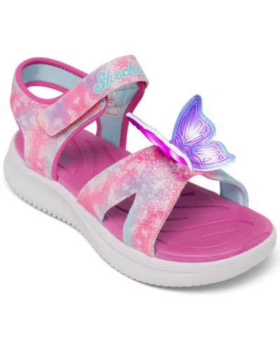 Skechers Kids' Little Girls Jumpsters Sandal In Pink