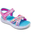Skechers Little Girls' Jumpsters Sandal In Pink,multi