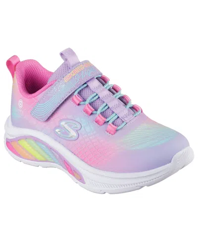 Skechers Kids' Little Girls' S-lights: Rainbow Cruisers In Lavender
