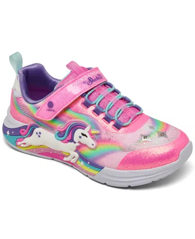 Skechers Kids' Little Girls S-lights: Unicorn Chaser Stay-put Closure Light-up Casual Sneakers From Finish Line In Multi