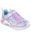 Skechers Girls Lilac Kids Unicorn Dreams Light-up Metallic-woven Trainers 4-9 Years In Lavender,multi