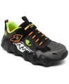Skechers Little Kid's Skech-o-saurus- Rapid-dino Light-up Fastening Strap Casual Sneakers From Finish Line In Black,multi