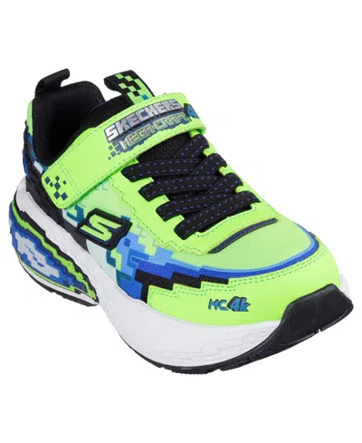 Skechers Little Kids Mega-craft 4k Fastening Strap Casual Sneakers From Finish Line In Lime