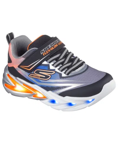 Skechers Little Kids S Lights: Flex-glow Ultra Fastening Strap Light-up Casual Sneakers From Finish Line In Multi