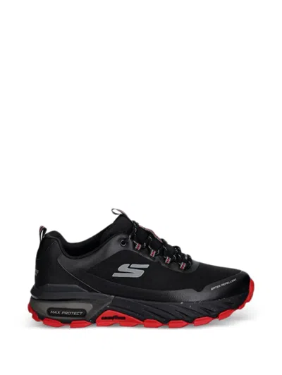 Skechers Logo Lace-up Sneakers In Black