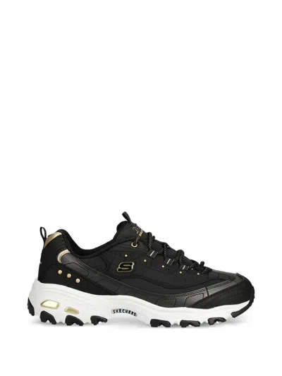 Skechers Logo-detail Lace-up Sneakers In Black