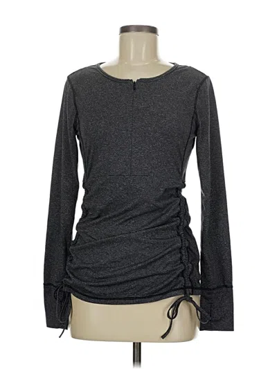 Pre-owned Skechers Long Sleeve Top Gray Crew Neck Tops