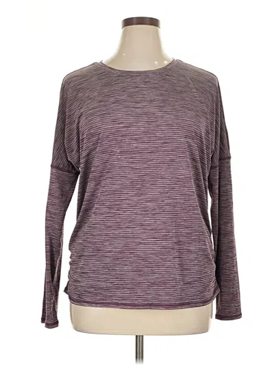 Pre-owned Skechers Long Sleeve Top Purple Crew Neck Tops