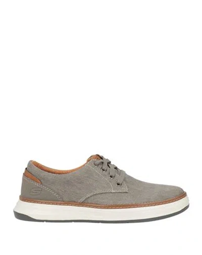 Skechers Man Sneakers Taupe Size 7 Textile Fibers In Gray