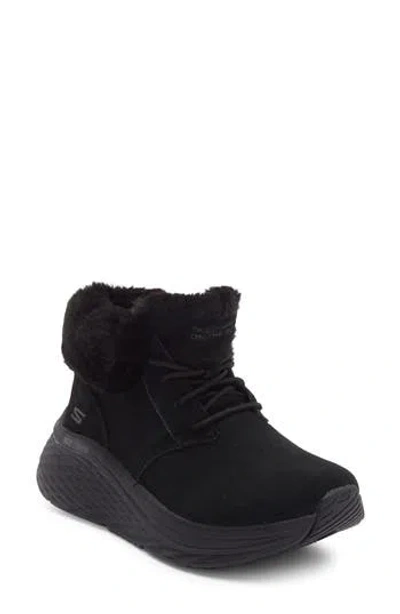 Skechers Max Cushioning Elite 2.0 Faux Fur Trim Boot In Black