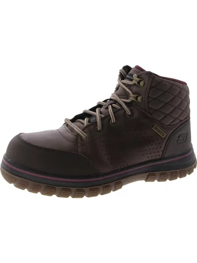 Skechers Mccoll Womens Leather Composite Toe Work & Safety Boots In Brown