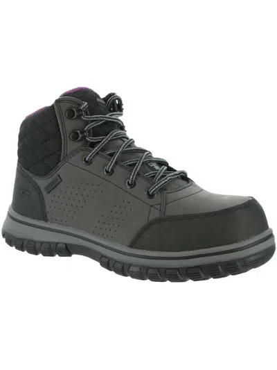 Skechers Mccoll Womens Leather Steel Toe Work & Safety Boot In Black