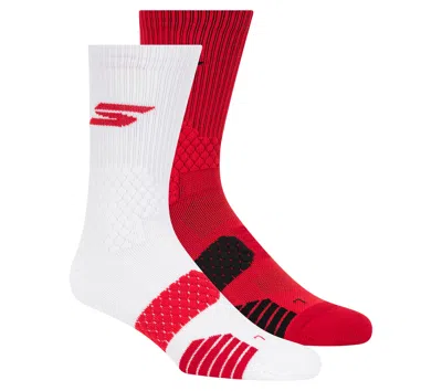 Skechers Men's 2 Pack Performance Basketball Crew Socks In Multi