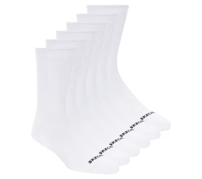 Skechers Men's 6 Pack Large Core Crew Socks In White