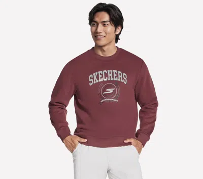 Skechers Men's Alumni Crew Top In Burgundy