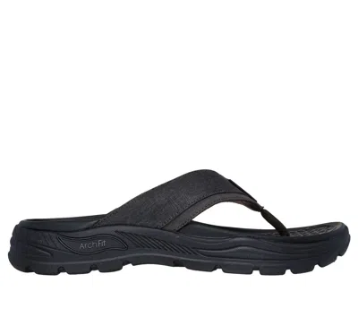 Skechers Wide Width Relaxed Fit Patino Marlee Flip Flop In Black