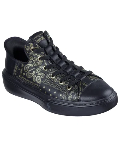 Skechers Men's Premium Leather Slip-ins: Snoop One In Black,gold