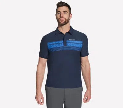 Skechers Men's Go Dri All Day Links Polo T-shirt In Blue