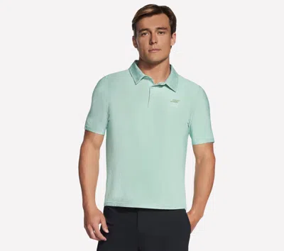 Skechers Men's Go Dri All Day Printed Polo T-shirt In Green