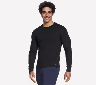 Skechers Men's Go Knit Waffle Ease Crew Top In Black