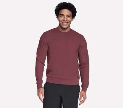 Skechers Men's Go Knit Waffle Ease Crew Top In Burgundy