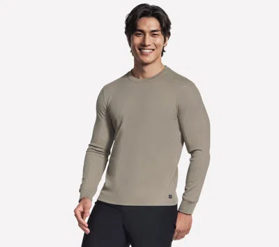 Skechers Men's Go Knit Waffle Ease Crew Top In Gray