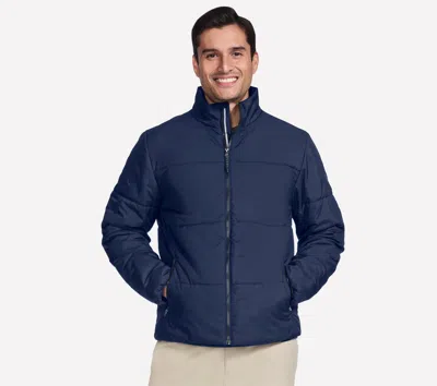 Skechers Men's Go Shield Cozy Fit Traverse Down Jacket In Blue