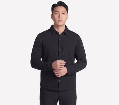 Skechers Men's Go Walk Ottoman Shirt Jacket In Black