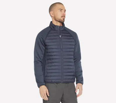 Skechers Men's Hoodless Hoodie Hybrid Jacket In Multi