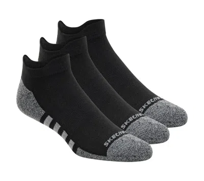 Skechers Men's Lowcut Heel Tab Work Socks - 3 Pack In Black
