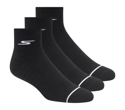 Skechers Men's Quarter Premium Basic Socks - 3 Pack In Black