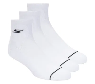 Skechers Men's Quarter Premium Basic Socks - 3 Pack In White