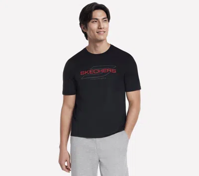 Skechers Men's Script T-shirt In Black