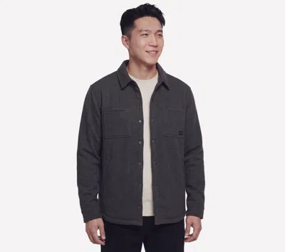 Skechers Men's Sherpa Lined Quilted Jacket In Gray
