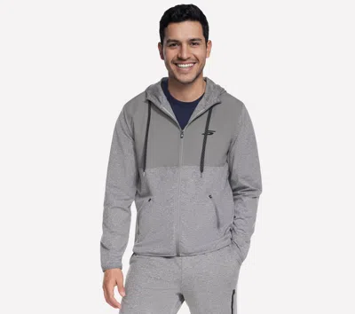 Skechers Men's Skech-knits Ultra Go Weekend Full Zip Hoodie In Gray