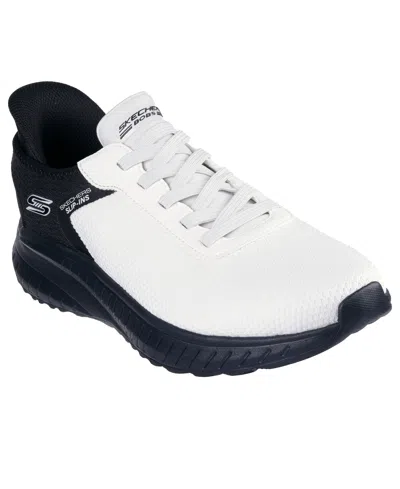 Skechers Men's Slip-ins: Bobs Sport Squad Chaos Memory Foam Casual Sneakers From Finish Line In Black,white