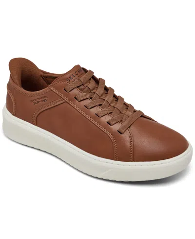 Skechers Men's Slip-ins Court Break Wide-width Casual Sneakers From Finish Line In Cognac