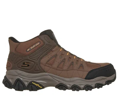 Skechers Men's Slip-ins Work: After Burn M.fit 2.0 - Brimrock Boots In Brown