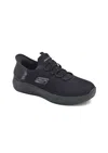 Skechers Men's Step-in Slip-resistant Sneaker In Black In Black