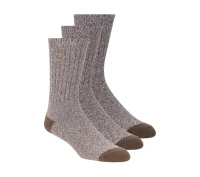 Skechers Men's Super Soft Boot Crew Socks - 3 Pack In Brown