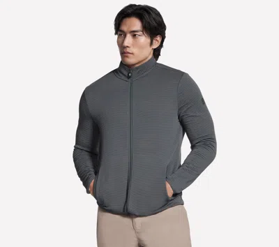 Skechers Men's The Hoodless Hoodie Ottoman Jacket In Green/black